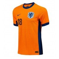 Holandsko Donyell Malen #18 Domáci futbalový dres ME 2024 Krátky Rukáv